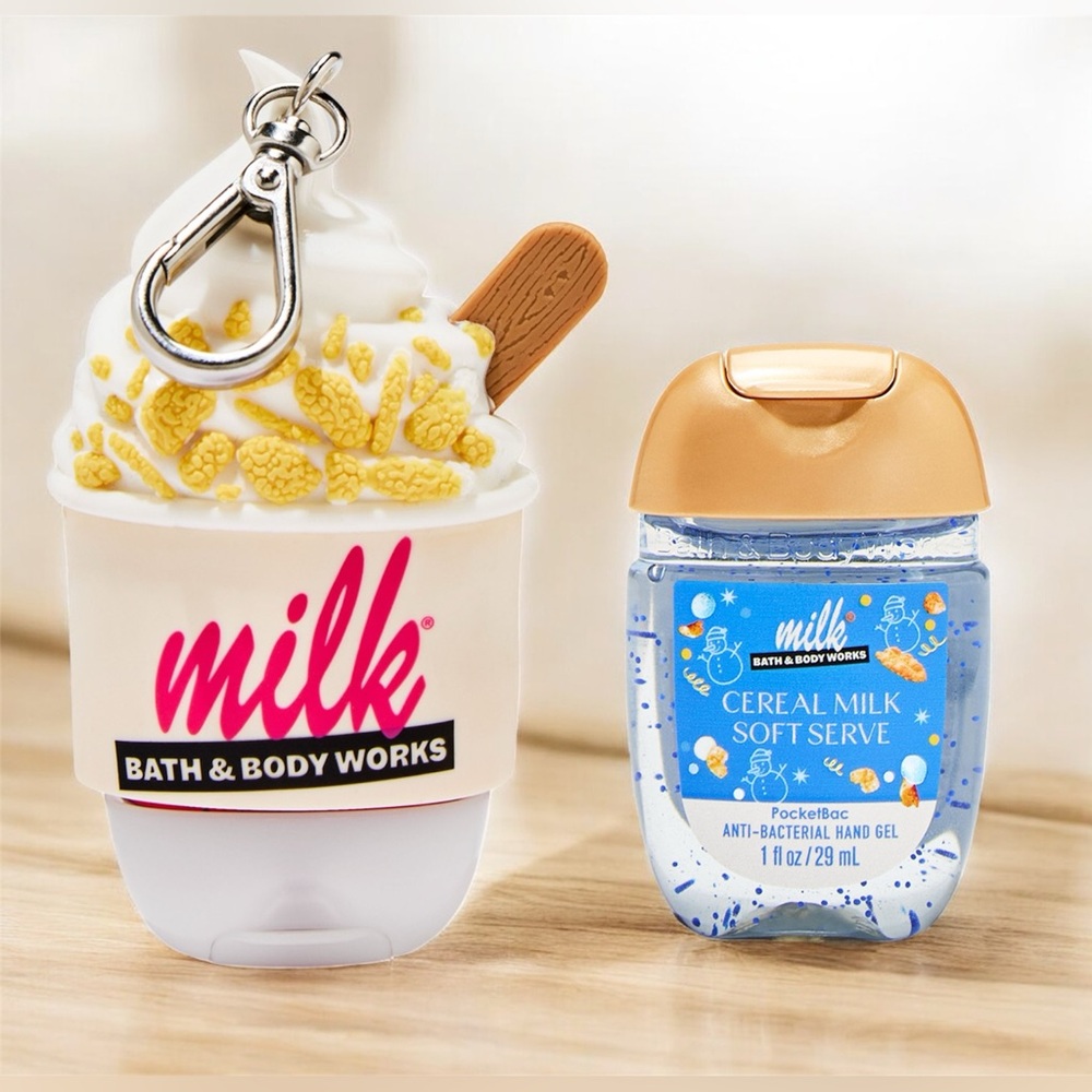 Bath & Body Works Milk Bar Corn Flake Soft Serve Pocketbac Holder W Milk Refill